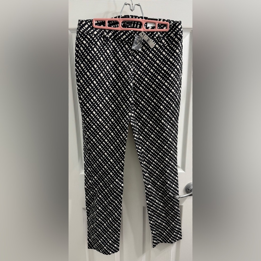 Express Columnist Slim Black and White Pants